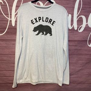 Old Navy Men’s Marbled Long Sleeve w/ Camo Bear